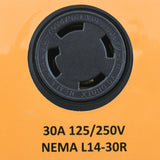 NEMA L14-30R, L1430 female connector, 4-prong 30 amp 125/250 volt generator outlet, locking outlet for extra PDU