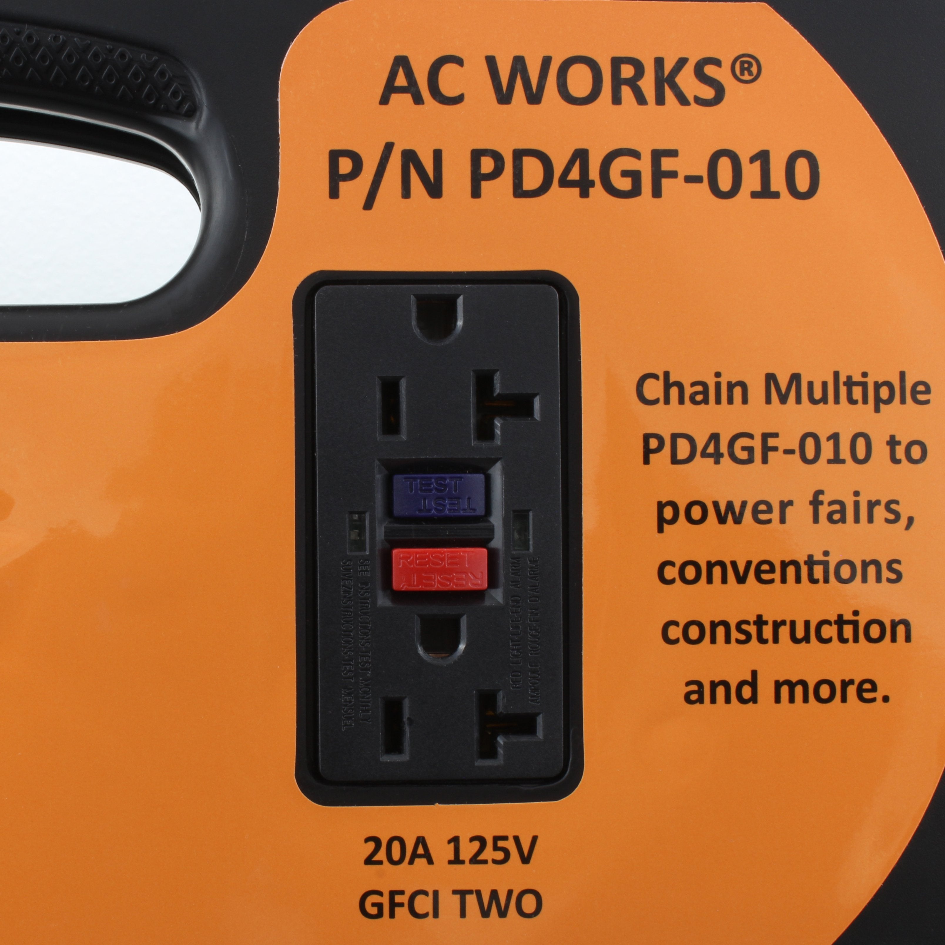 NEMA 5-20R GFCI outlets, 520 female connectors with GFCI, 20 amp T-blade household GFCI outlets