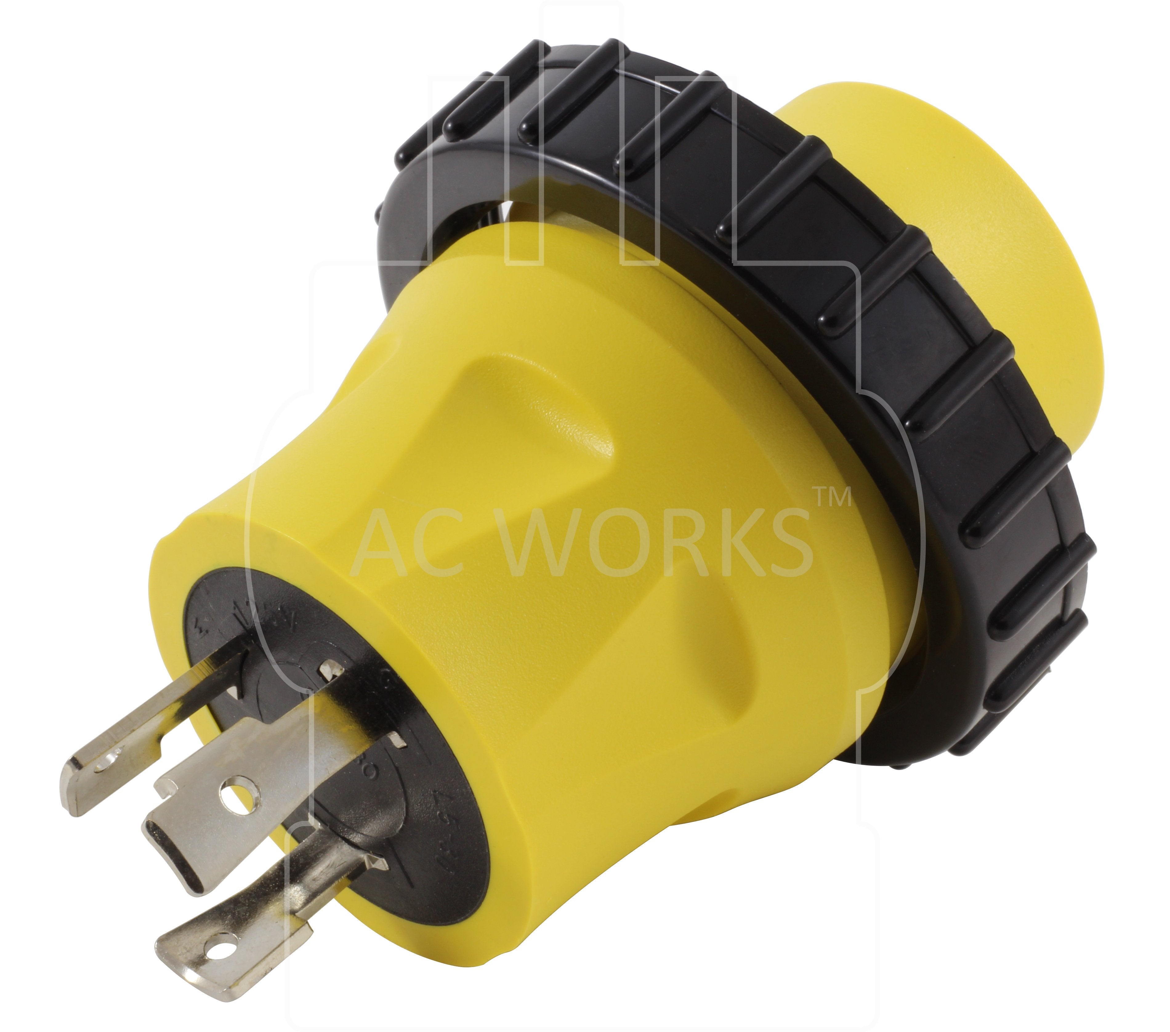 RVL530M30, NEMA L5-30P, L5-30P, L530P, L530, 3 prong locking plug, 30 amp locking plug, AC Works, AC Connectors