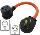 NEMA 10-30P to NEMA 6-30R orange flexible 7500W adapter
