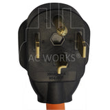 NEMA 14-30P, 1430 male plug, 4-prong dryer plug, 30 amp 125/250 volt plug