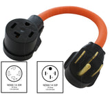 NEMA 14-50P to NEMA 14-30R 1.5ft orange adapter