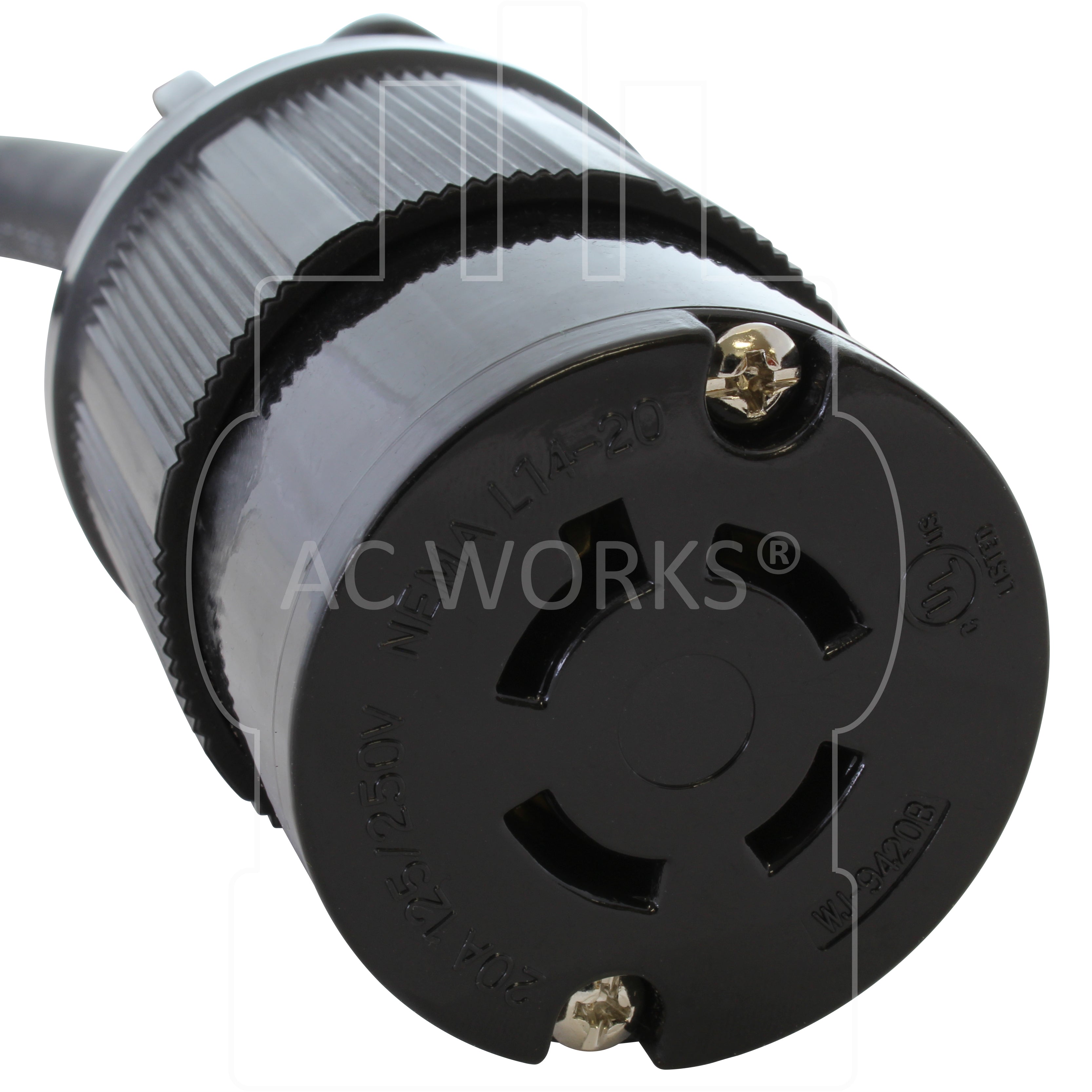 AC WORKS® [S515L1420-012] 1FT 15A Household Plug NEMA 5-15P to 4
