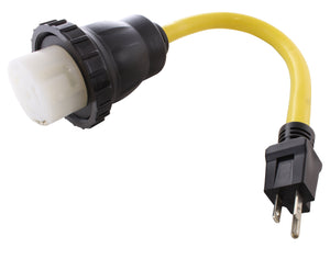 AC WORKS brand flexible RV adapter, RV adapter with yellow cord