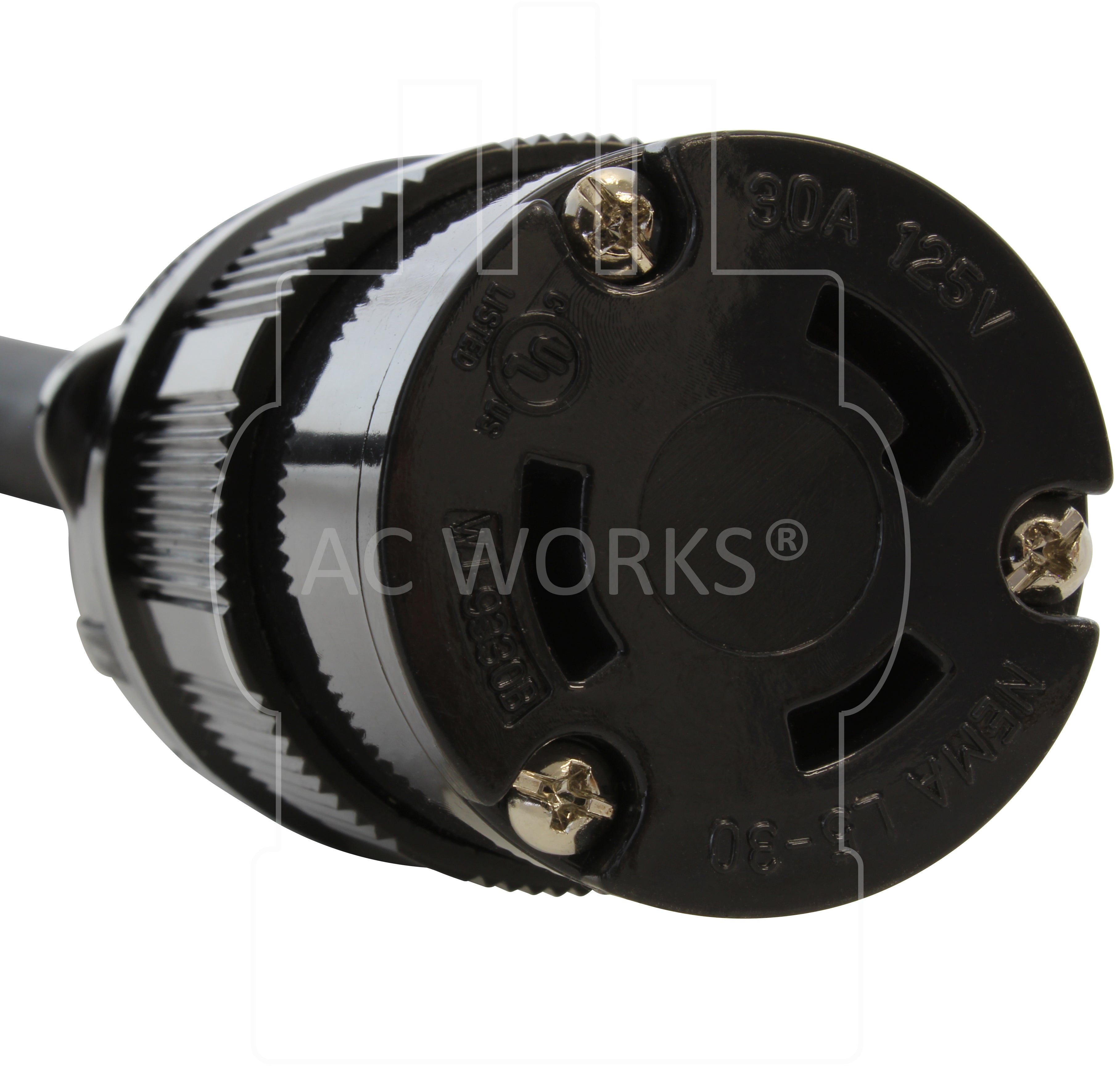 AC WORKS® [SDL530PR] SOOW 8 Gauge NEMA L5-30 30A 125V Super Duty