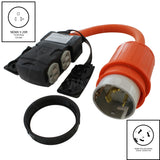 AC WORKS® [SS2CBF520] 1.5FT SS2-50P/ CS6365 Locking Plug to (4) Home Outlets with 20A Breaker