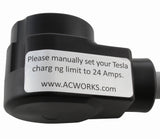 manually set Tesla charging limit to 24 Amps