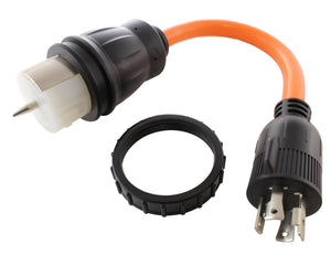 AC WORKS brand transfer switch adapter for generator, orange flexible transfer switch adapter