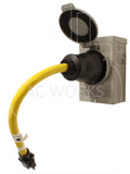 emergency power solution, flexible yellow adapter