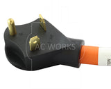 AC WORKS® [TT30L1430-018] 1.5FT RV 30A Plug to L14-30R Two Hots Bridged 30A 125/250V Connector