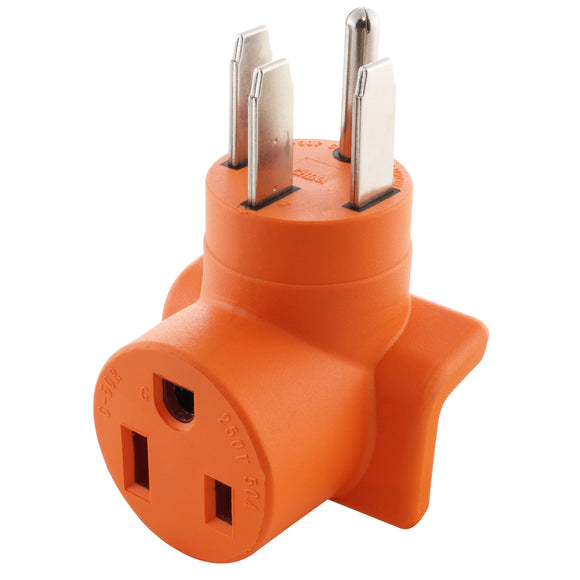 right angle adapter, orange adapter, 90 degree adapter, welder adapter, AC WORKS, AC Connectors, generator to welder adapter